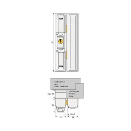 ABUS Fensterschloss FTS88 – Braun