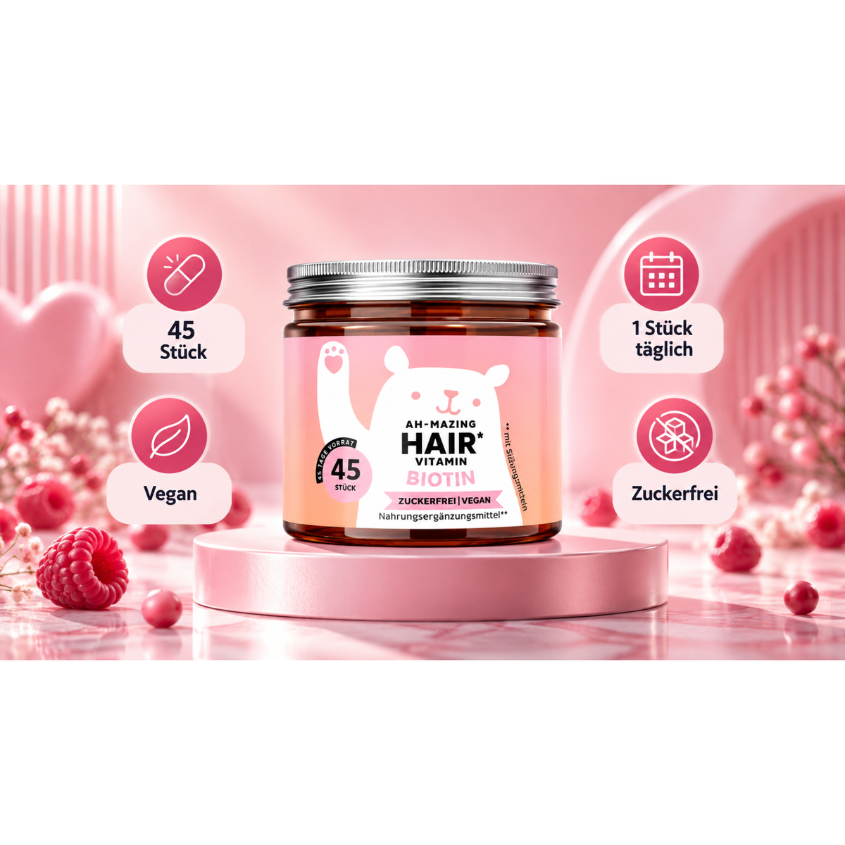 AH-MAZING HAIR bearswithbenefits Biotin Gummies 45 Stück