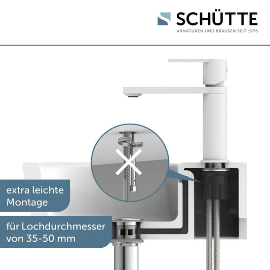 Waschtischarmatur - Badarmatur | Einhebelmischer • Weiß • Hochdruck | 33018