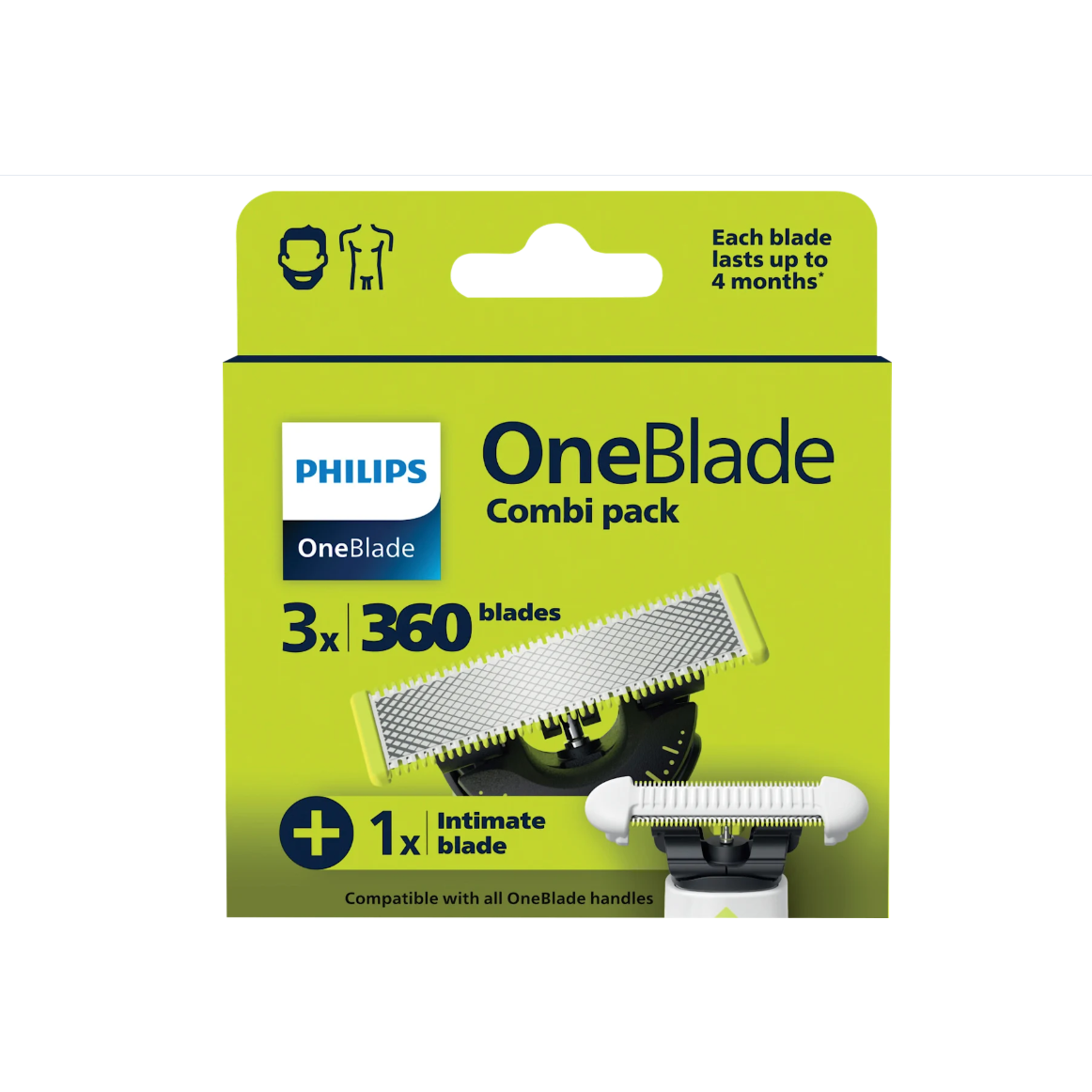 Rasierklingen, OneBlade 360 QP949/50 & Intimate Blade, 4 St