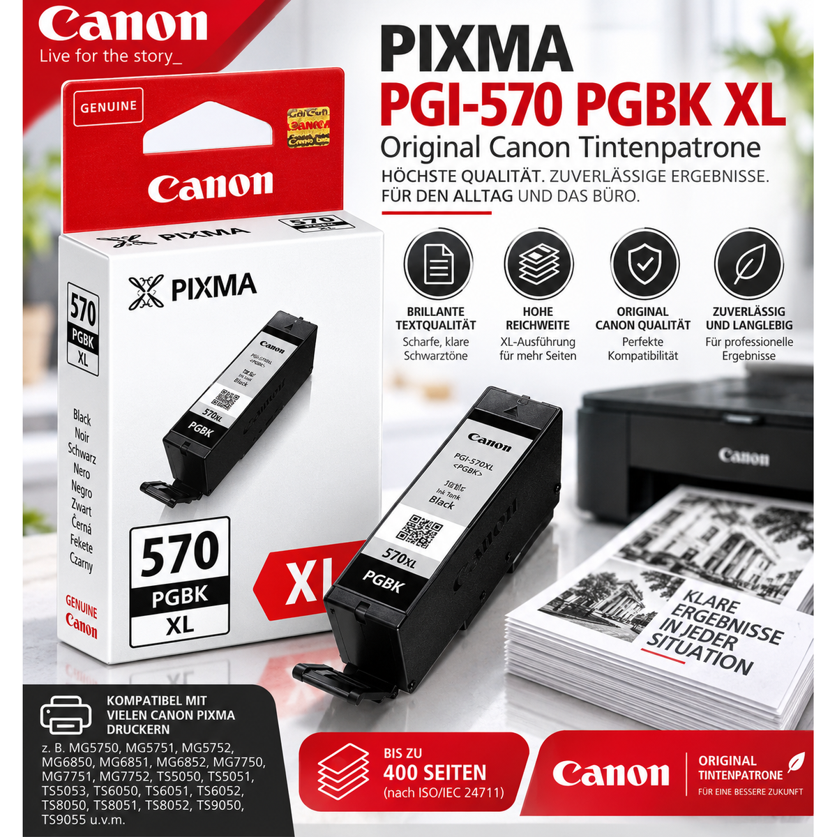 Canon PGI-570PGBK XL Tintenpatrone - Schwarz (0318C001)