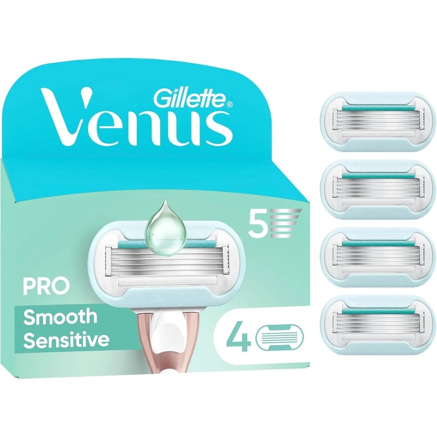 Gillette Venus Pro Smooth Sensitive 4 Rasierklingen - NEU