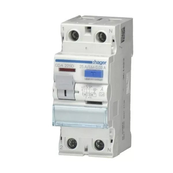 Hager CDA225D Typ A Fehlerstromschutzschalter, 2-polig - 25A