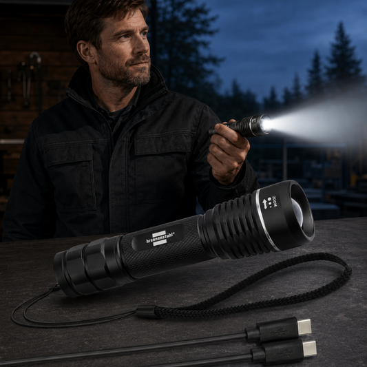 Brennenstuhl Taschenlampe Lampe LED Akku Schwarz 600 lm Aluminiumgehäuse Outdoor