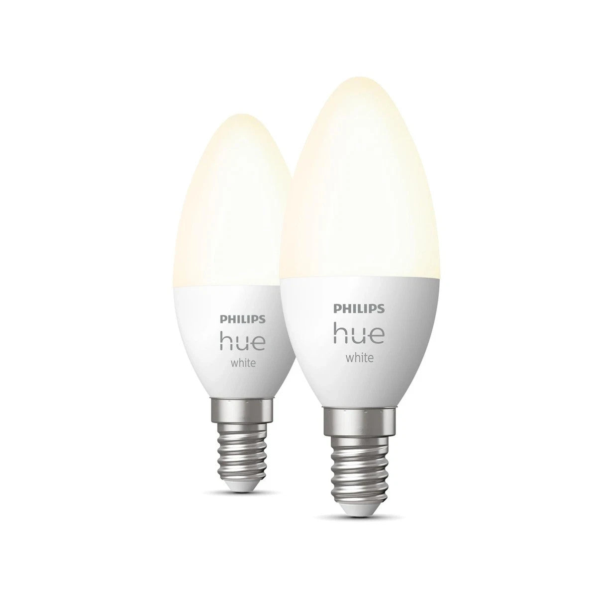 Philips Hue White Smarte LED Lampe, Kerze, Doppelpack, E14, 5,5W, 470lm, 2700K (