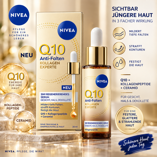 NIVEA Q10 Anti-Falten Kollagen Expert 3in1 Regeneriendes Serum 30ml – Produktbild