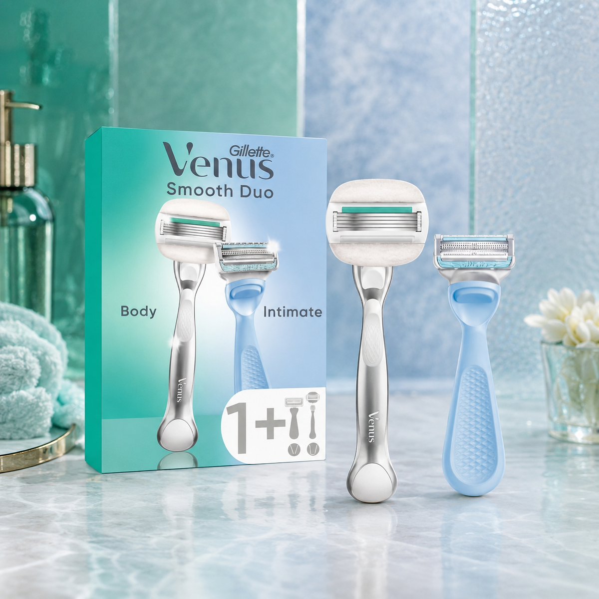 Gillette Venus Intimate, Rasierer + 2 Ersatzklingen