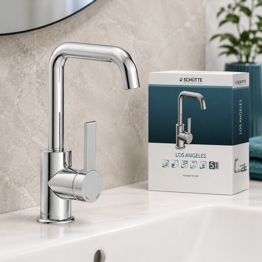33120 Waschtischarmatur LOS ANGELES mit hohem Auslauf, Wasserhahn für das Bad...