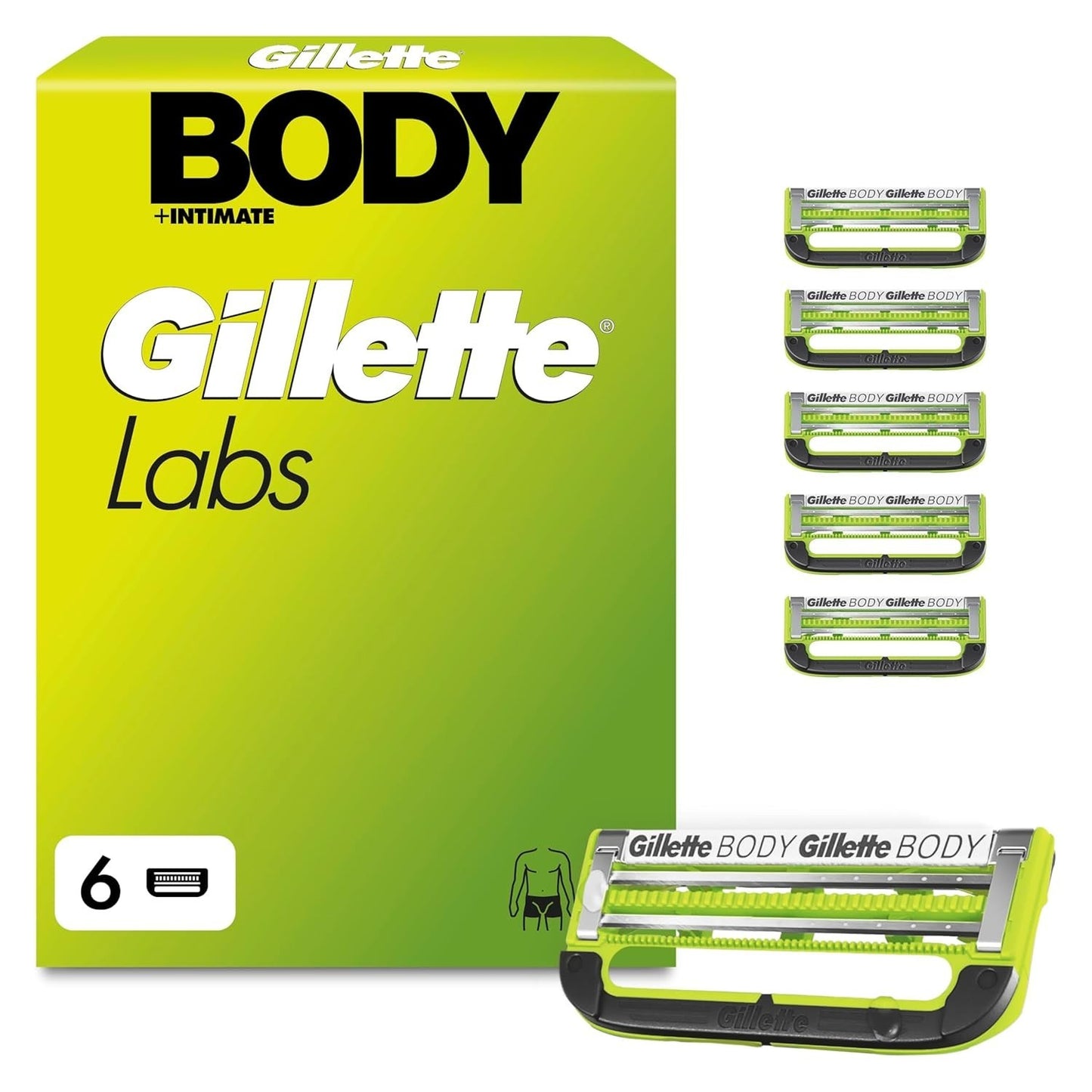 Gillette Face Labs 6 Rasierklingen für Männer