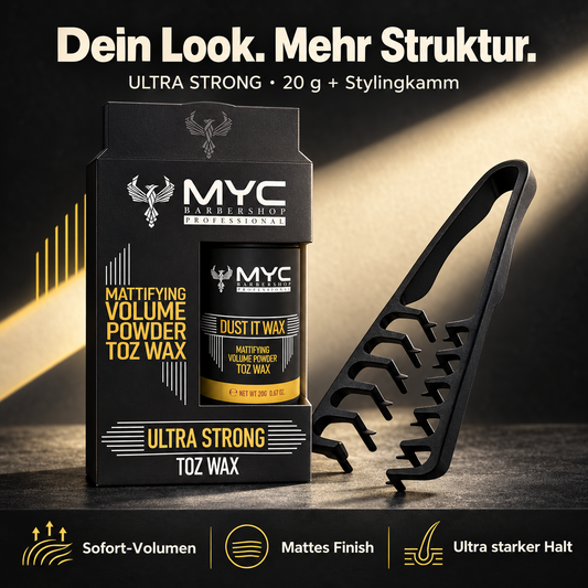 MYC Powder Wax 20 gr Styling Puderwax Mattierend + Stylingkamm, Ultrastrong – Produktabbildung