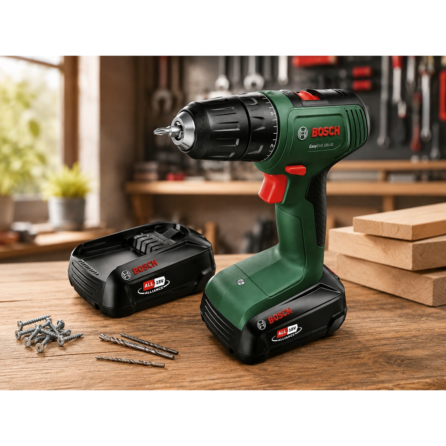 Bohrmaschine Bosch EasyDrill 18V-40 1630 RPM Ohne Schlüssel 1,3 kg Schwarz, Grün