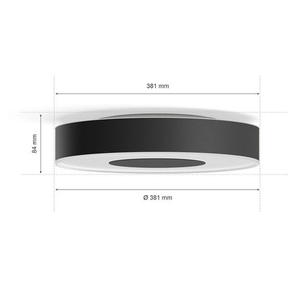 Philips Hue White and Color Ambiance Xamento Deckenleuchte Ø 38,1 cm Schwarz