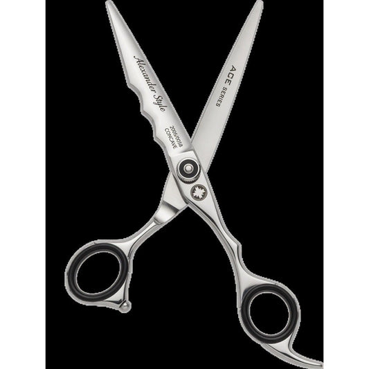 Alexander Style 5552-6,5 Zoll ProfiConcave Friseurschere Wellen-Klinge Edelstahl