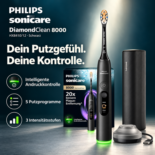 Philips Sonicare DiamondClean 8000 HX8410/12 Schallzahnbürste Schwarz