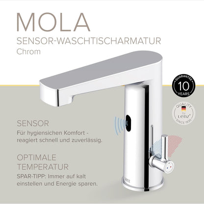 Lenz Waschtischarmatur »MOLA«, 3/8", Messing, chromfarben - NEU & OVP