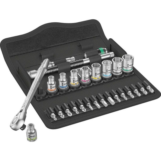 Wera 8100 SA 8 Zyklop Knarrensatz 1/4" 28-tlg. Ratsche Steckschlüssel