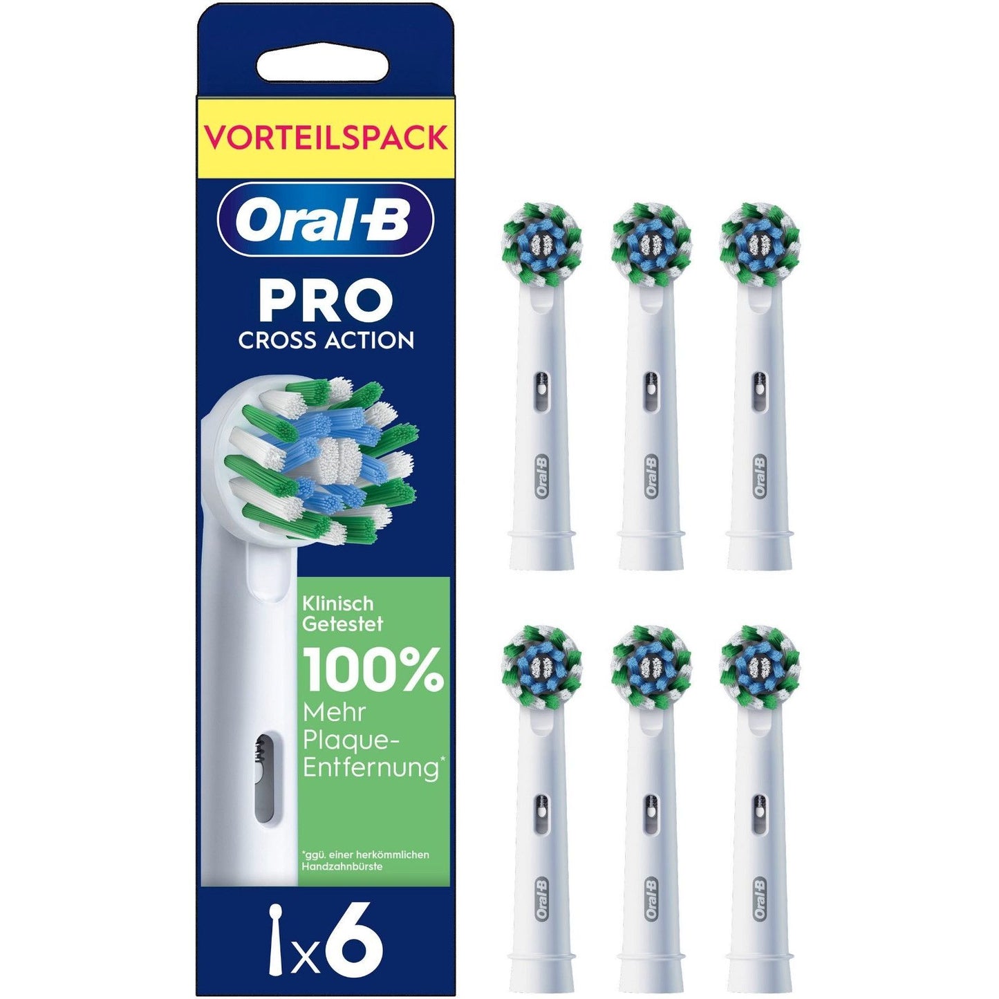 Oral-B Pro CrossAction Aufsteckbürsten 6 Stück – Ersatzbürsten