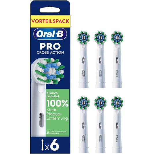 Oral-B Pro CrossAction Aufsteckbürsten 6 Stück – Ersatzbürsten
