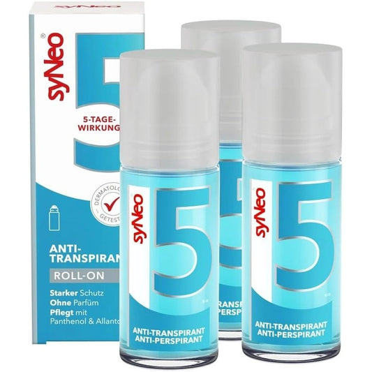 syNeo 5 Antitranspirant Roll-On für Damen und Herren bei starkem Schwitzen, 50ml