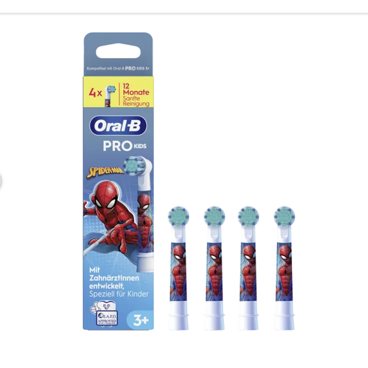 Braun Oral-B Spiderman Zahnbürstenaufsätze / Ersatzbürsten 4er Pack