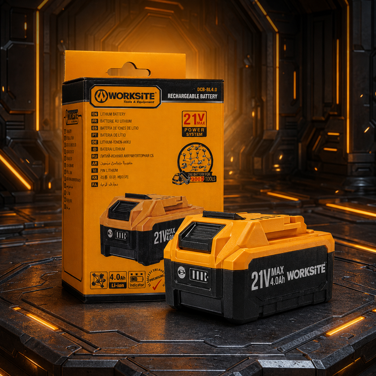 WORKSITE 21V MAX Akku 4,0Ah Li-Ion DCB-BL4.0 | Werkzeugakku Ersatzakku System