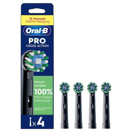 Oral-B Pro CrossAction 4 Stück Aufsteckbürsten Ersatzbürsten Schwarz