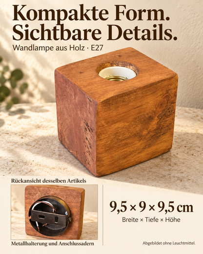 DIY Wandhalterung / Wandlampe Holz, Advents Gadget mit Lampenfassung E27
