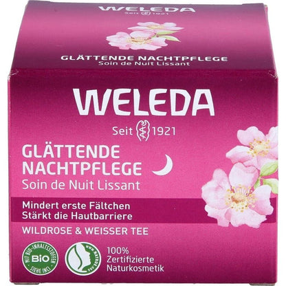 WELEDA Bio Glättende Nachtpflege Wildrose & Weißer Tee 40ml - NEU
