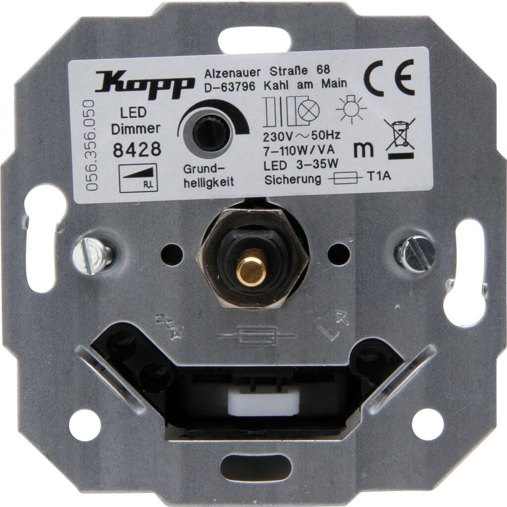 Kopp 842800187 LED-Dimmer Einsatz Druck-Wechselschalter 3–35W Unterputz