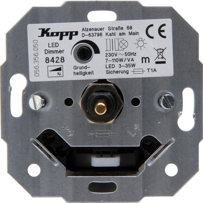 Kopp 842800187 LED-Dimmer Einsatz Druck-Wechselschalter 3–35W Unterputz