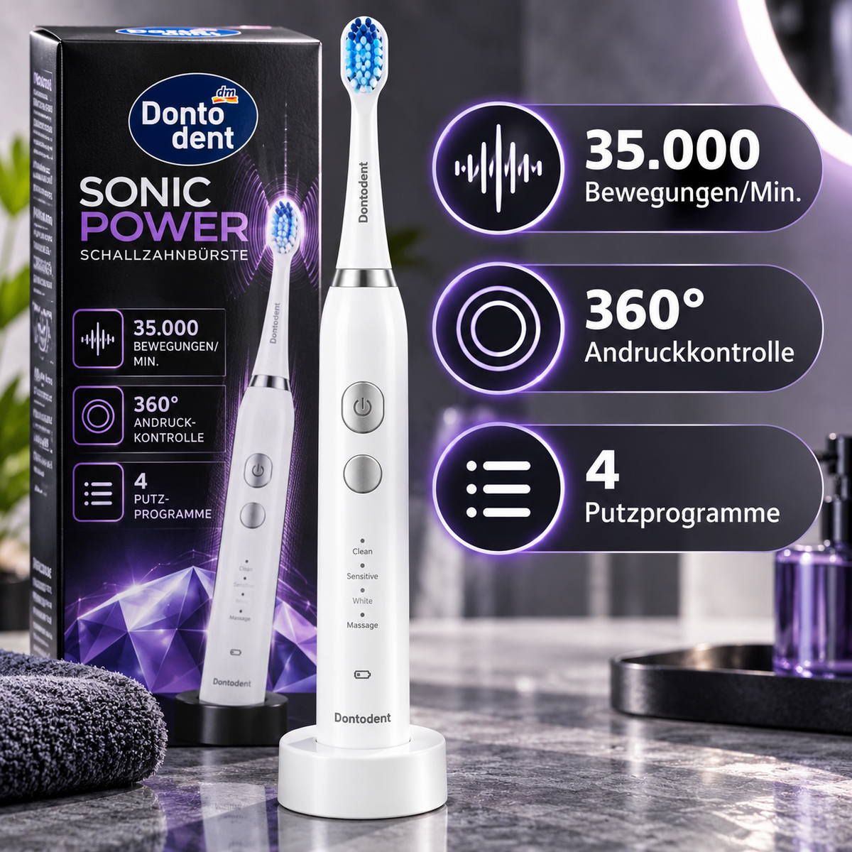 Dontodent elektrische Schallzahnbürste Sonic Power