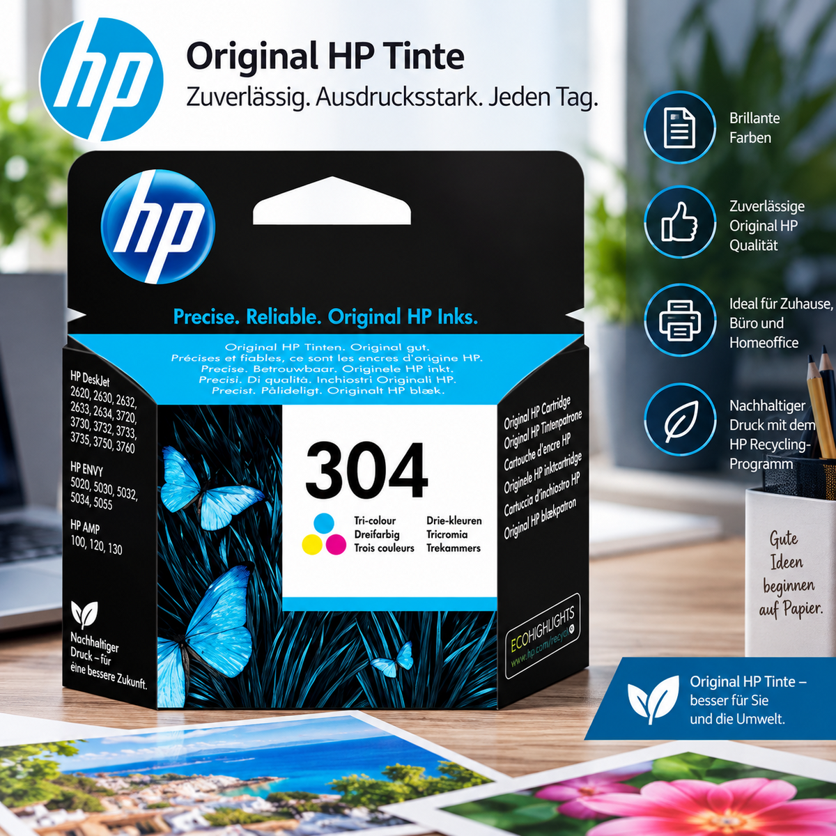 HP Nr. 304 dreifarbig Original Tintenpatrone (N9K05AE)