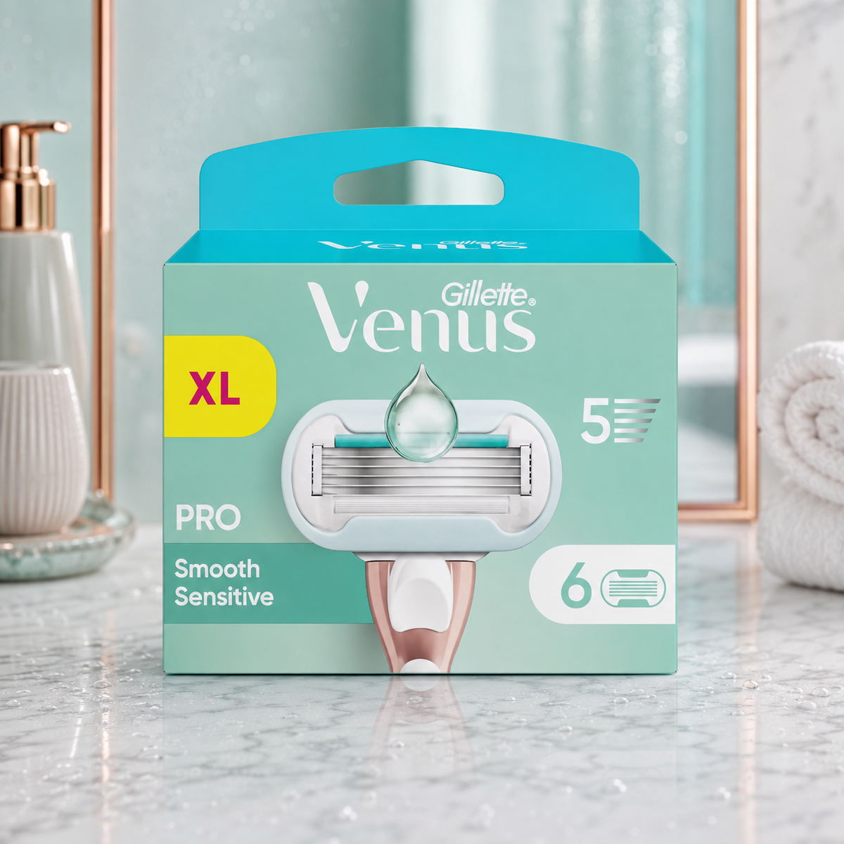 Gillette Venus PRO Smooth Sensitive Rasierklingen – 6 Ersatzklingen für Damen