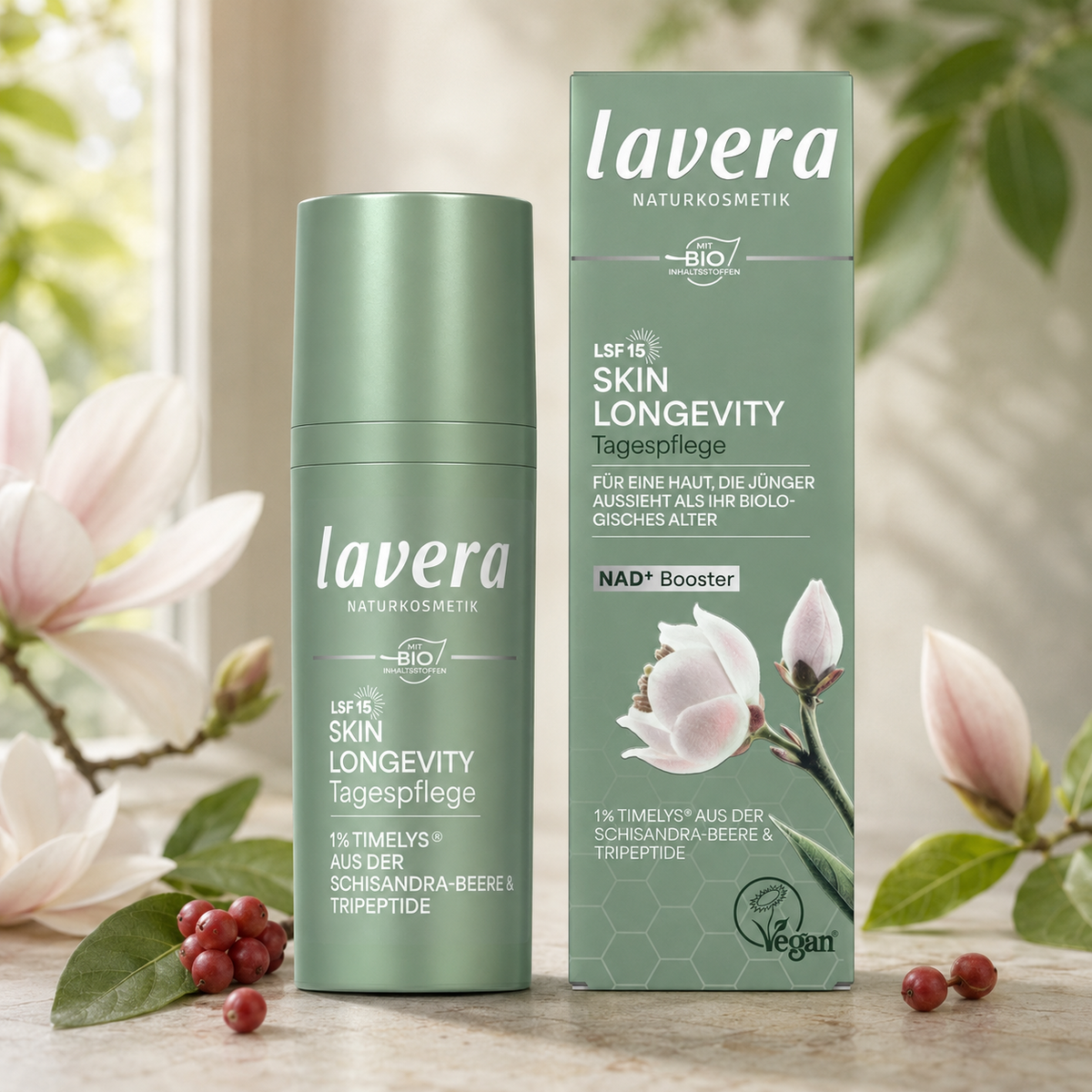 lavera Skin Longevity Tagespflege LSF15 Hyaluron Zellschutz Vegan 50ml