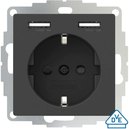 Gira 449351 Steckdose mit 2x USB-A Schutzkontakt System 55
