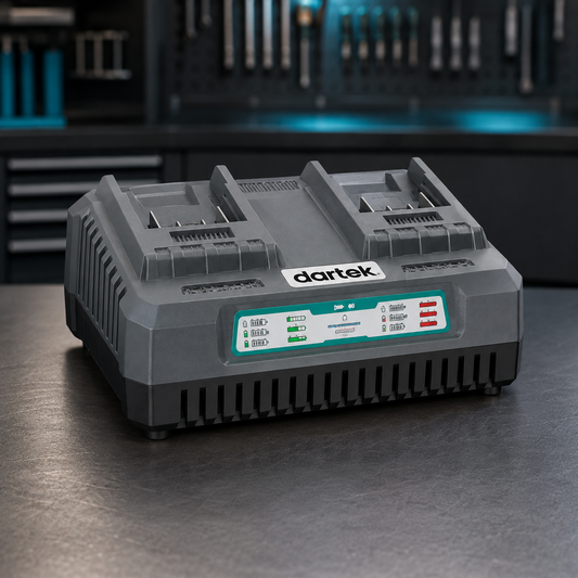 Dartek DC40-160S Akku-Ladegerät – Doppel-Ladestation mit 2 Akkuaufnahmen