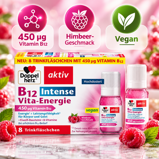 DOPPELHERZ B12 Intense Vita-Energie Trinkflaschen, 8 Stück PZN 17250480 – Produktabbildung