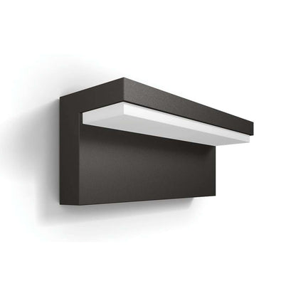 Philips Outdoor Ultra-Efficient Bustan Wandleuchte 3.8W, Bewegungssensor, 2700K warmweißes Licht, IP44 wetterfest, anthrazit