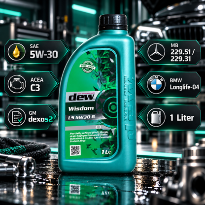 dew Wisdom LS 5W30 G C3 – 1 Liter Premium-Motoröl – Produktbild 1