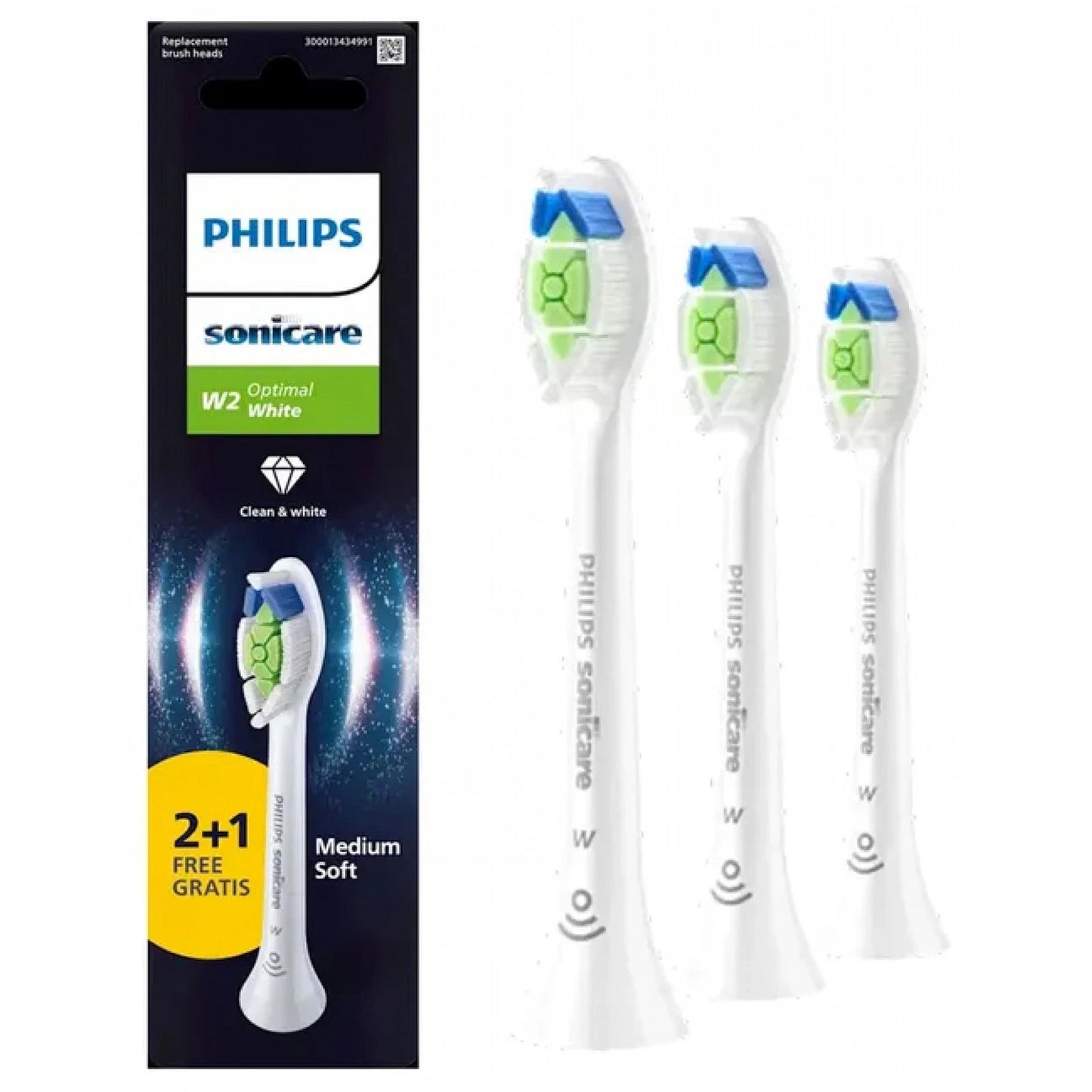 Philips Sonicare W2 Optimal White HX6063/87 3 Ersatz-Bürstenköpfe bietet eine Ko