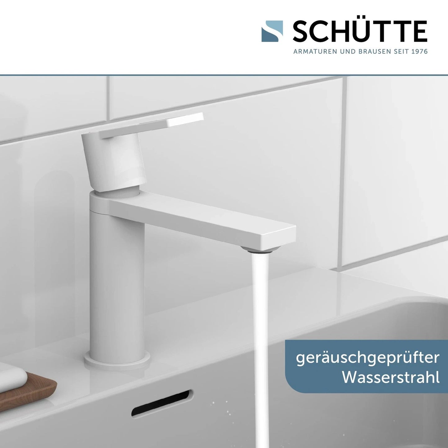 Waschtischarmatur - Badarmatur | Einhebelmischer • Weiß • Hochdruck | 33018
