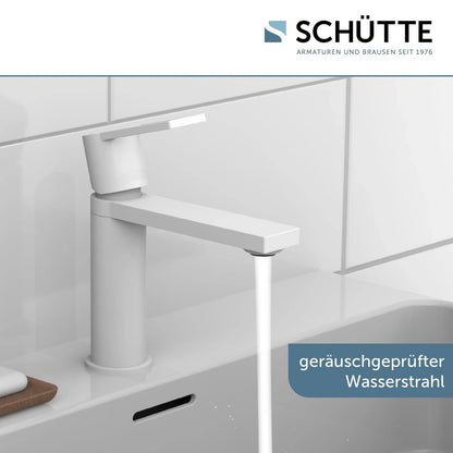 Waschtischarmatur - Badarmatur | Einhebelmischer • Weiß • Hochdruck | 33018