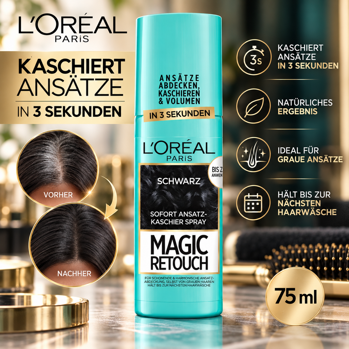 L'ORÉAL PARIS Magic Retouch Antraschwarz 75 ml