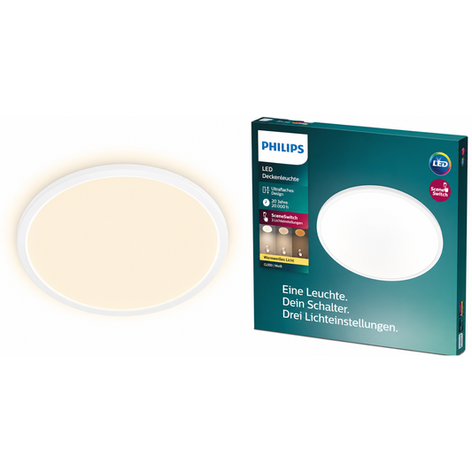 Philips Funktional LED Deckenleuchte, 18W, 1500lm, 2700K, weiß (915005776701)