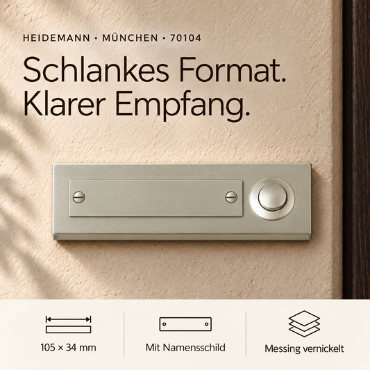 Heidemann Klingelplatte Berlin Edelstahl V4A 70121 108x45 mm_0.2_5 – Produktabbildung