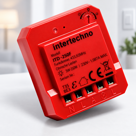 Intertechno Funk-Dimmer ITD-250, 3 - 250 Watt, für geeign. dimmbare Leuchtmittel