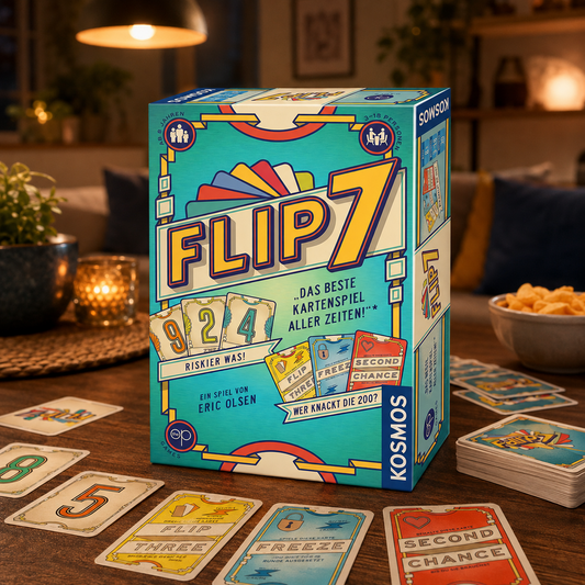KOSMOS Flip 7 Kartenspiel | Deutsch | 3–18 Spieler | ab 8 Jahren | Spiel