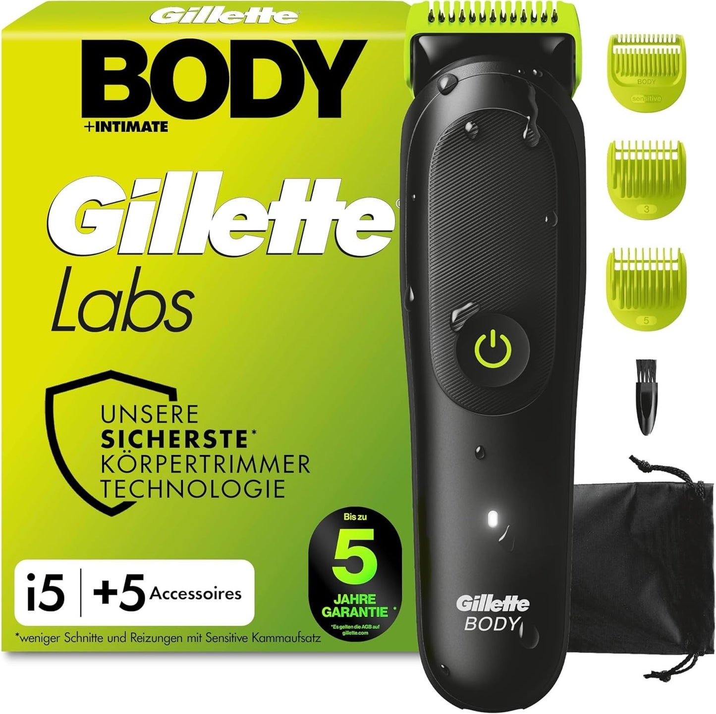 GilletteLabs i5 Body + Intimate Trimmer Herren mit SkinFirst-Technologie