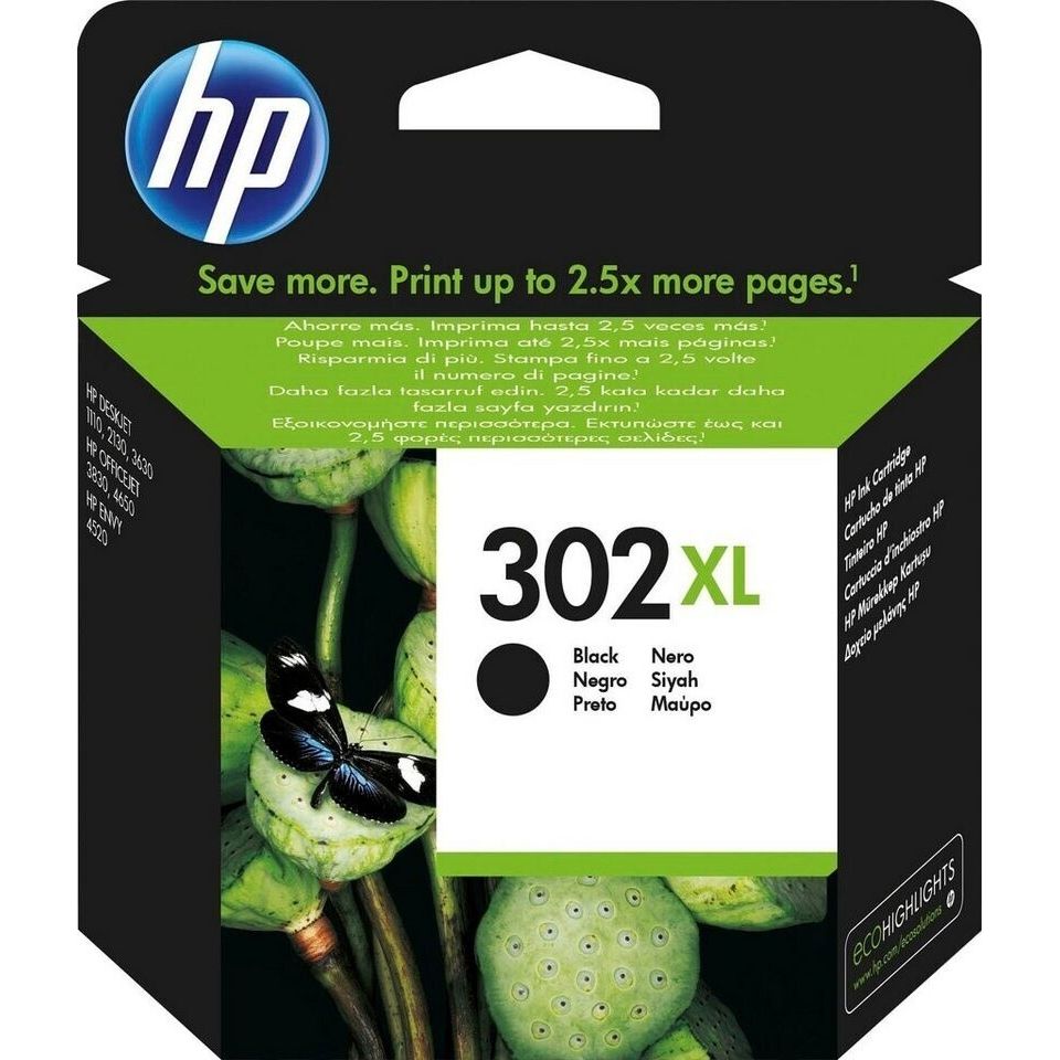 Original HP 302XL black schwarz F6U65AE Tintenpatronen HP DeskJet 1110 KR3-302XL