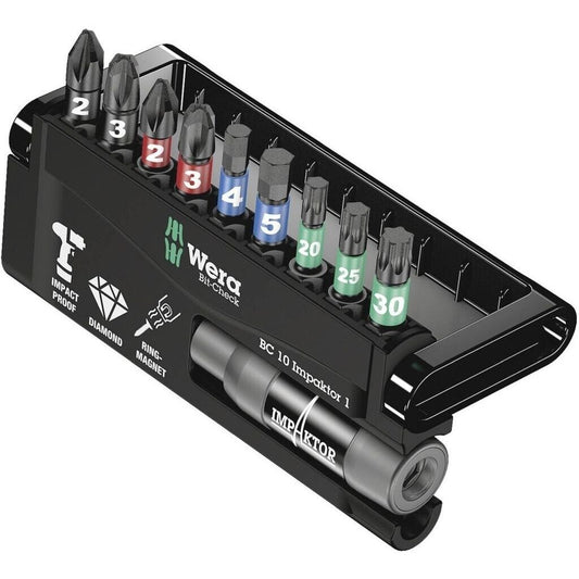 Wera 5073980001 10tlg. Bit-Set 1/4" Schrauber Bitsatz Profi
